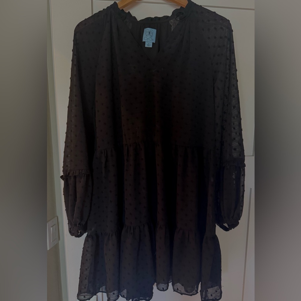 Cute & Sassy CeCe Black Midi Dress